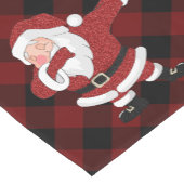 Dabbing Red Kariert Santa Claus | Fun Rustic Buffa Kurzer Tischläufer (Ecke)