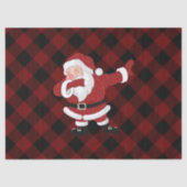 Dabbing Red Kariert Santa Claus | Fun Rustic Buffa Seidenpapier (Vorderseite)