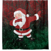 Dabbing Red Santa Claus | Fun Holiday XMAS Spaß Duschvorhang (Vorderseite)