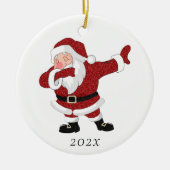 Dabbing Red Santa Claus | Fun Holiday XMAS Spaß Keramik Ornament (Vorne)