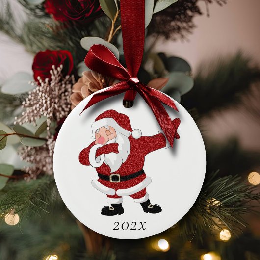 Dabbing Red Santa Claus | Fun Holiday XMAS Spaß Keramik Ornament