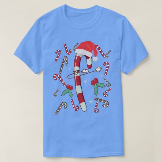 Dabbing Red White Candy Canes Frohe Weihnachten 20 T-Shirt (Design vorne)