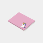 Dabbing Regenbogen Einhorn Cute Post-it Klebezettel (angewinkelt)