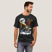 Dabbing Reindeer On Excavator Truck Christmas Driv T-Shirt (Vorne ganz)