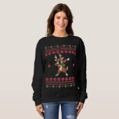 Dabbing Reindeer Ugly Christmas Sweater Sweatshirt (Vorne ganz)