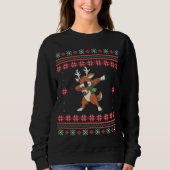 Dabbing Reindeer Ugly Christmas Sweater Sweatshirt (Vorderseite)