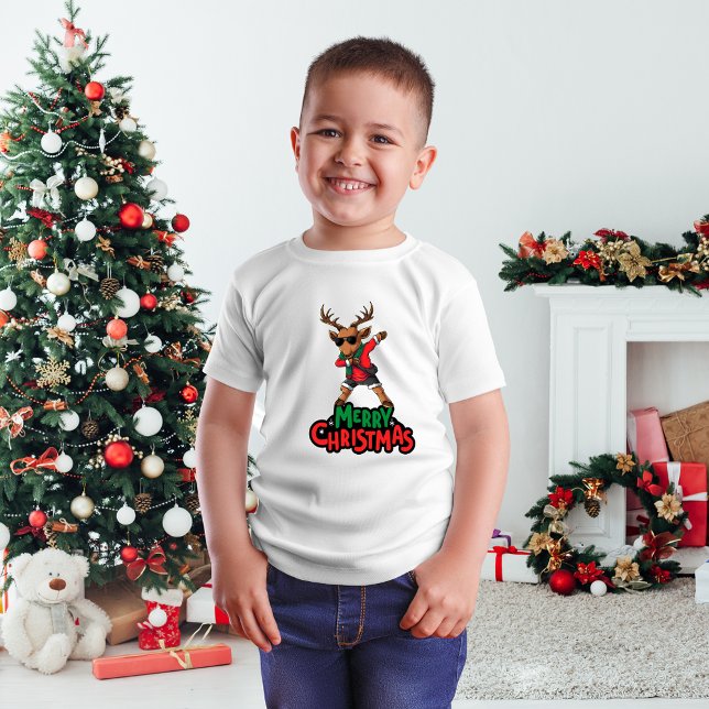 Dabbing Rentier Christmas Kids T - Shirt (Von Creator hochgeladen)