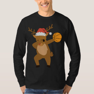 Dabbing Rentiere Basketball Weihnachten T-Shirt