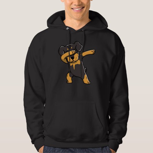 Dabbing Rottweiler 2 Hoodie (Vorderseite)