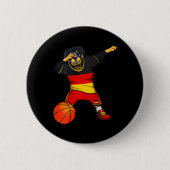 Dabbing Rottweiler Germany Jersey German Sketll Lo Button (Vorderseite)