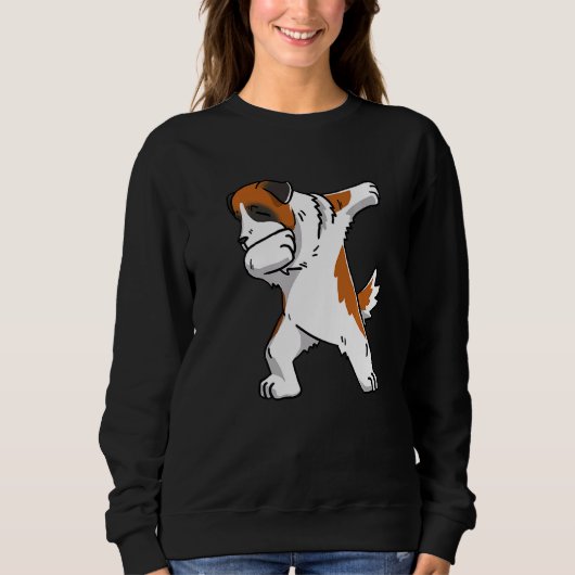 Dabbing Saint Bernard Dog Dab Tanz Sweatshirt (Vorderseite)