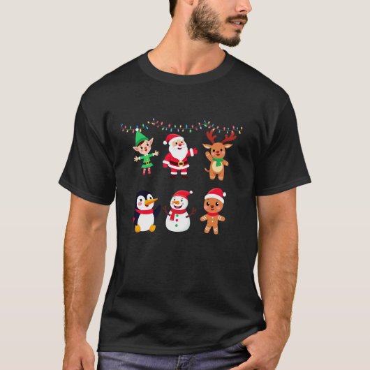 Dabbing Santa and Elf Friends Christmas Squad  T-Shirt (Vorderseite)