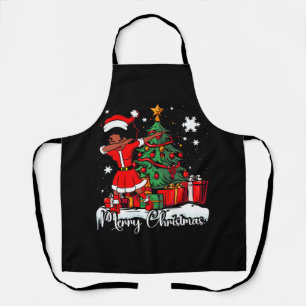 Dabbing Santa Black American Girl Christma Schürze