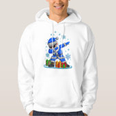 Dabbing Santa- Blue & Silver Snowflake Christmas Hoodie (Vorderseite)