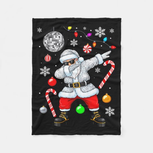 Dabbing Santa Christmas Disco Retro 70s 80s Vibes Fleecedecke (Vorderseite)