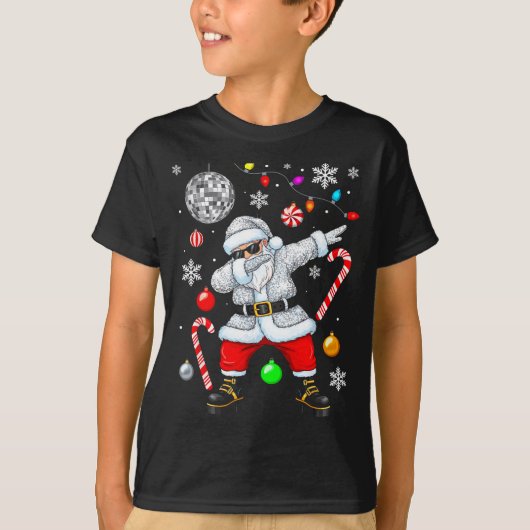 Dabbing Santa Christmas Disco Retro 70s 80s Vibes T-Shirt (Vorderseite)