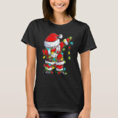 Dabbing Santa Christmas Tree Lights Happy Xmas 4 T-Shirt (Vorderseite)