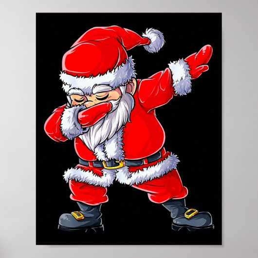 Dabbing Santa Claus Christmas Boys Men Funny Xmas  Poster (Vorne)