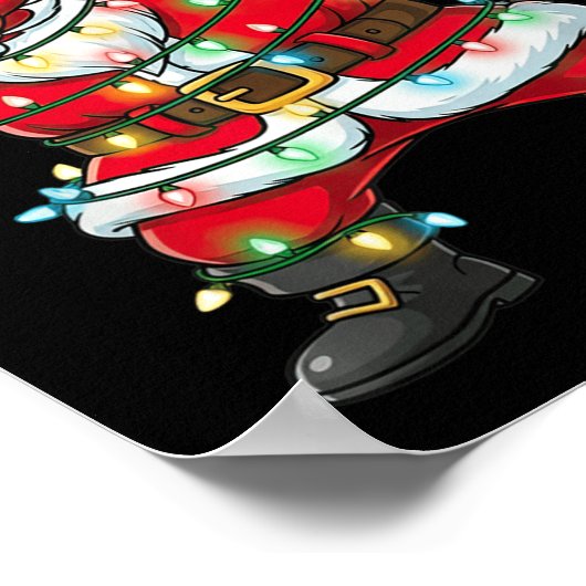 Dabbing Santa Claus Christmas Lights Xmas Dab Men Poster (Ecke)
