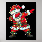 Dabbing Santa Claus Christmas Lights Xmas Dab Men Poster (Vorne)