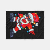 Dabbing Santa Claus Christmas Tree Lights Boys Kid Fleecedecke (Vorderseite (Horizontal))