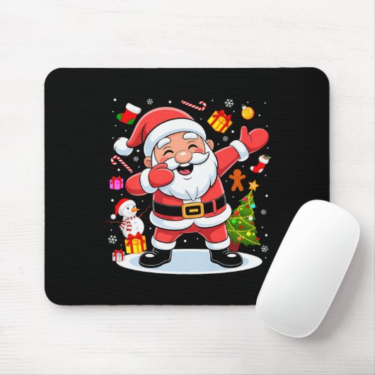 Dabbing Santa Claus Christmas Tree Lights Boys Kid Mousepad (Mit Mouse)