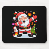 Dabbing Santa Claus Christmas Tree Lights Boys Kid Mousepad (Vorne)