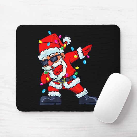 Dabbing Santa Claus Christmas Tree Lights Boys Kid Mousepad (Mit Mouse)