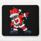 Dabbing Santa Claus Christmas Tree Lights Boys Kid Mousepad (Vorne)