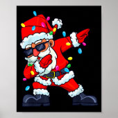 Dabbing Santa Claus Christmas Tree Lights Boys Kid Poster (Vorne)
