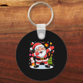 Dabbing Santa Claus Christmas Tree Lights Boys Kid Schlüsselanhänger (Vorderseite)