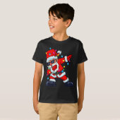 Dabbing Santa Claus Christmas Tree Lights Boys Kid T-Shirt (Vorne ganz)