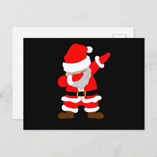 Dabbing Santa Claus Cool Elegante Postkarte (Vorne/Hinten)