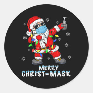 Dabbing Santa Claus Frohe Weihnachten Weihnachten Runder Aufkleber