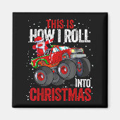 Dabbing Santa Claus Monster Truck Boys Christmas X Magnet (Vorne)