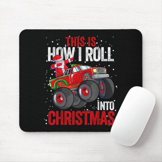 Dabbing Santa Claus Monster Truck Boys Christmas X Mousepad (Mit Mouse)
