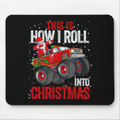 Dabbing Santa Claus Monster Truck Boys Christmas X Mousepad (Vorne)