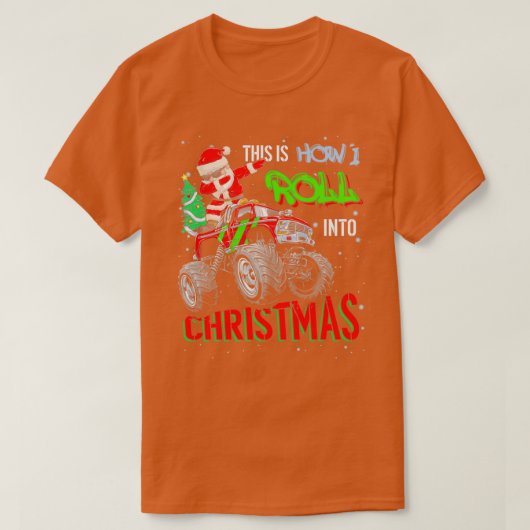 Dabbing Santa Claus Monster Truck Boys Weihnachten T-Shirt (Design vorne)