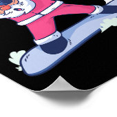 Dabbing Santa Claus Snowboarden Geschenk für Junge Poster (Ecke)