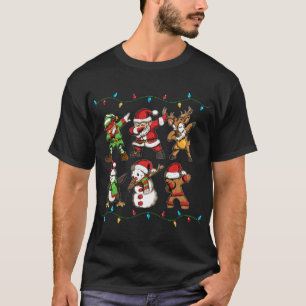 Dabbing Santa Claus Snowman Weihnachten Lebkuchen T-Shirt