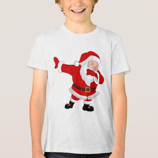 Dabbing Santa Claus Weihnachtsfeiertag Dab Tri-Blend Shirt (Vorderseite)