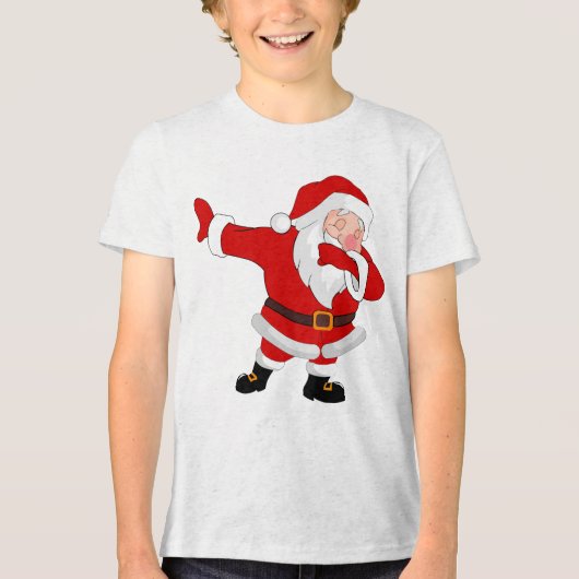 Dabbing Santa Claus Weihnachtsfeiertag Dab Tri-Blend Shirt (Vorderseite)