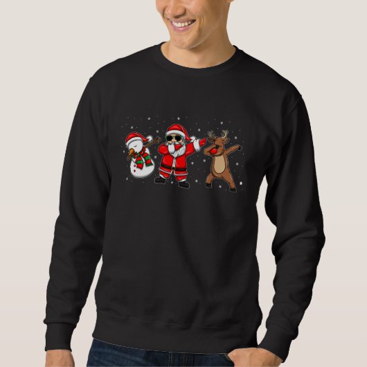 Dabbing Santa Dabbing Snowman Dabbing Reindeer Sweatshirt (Vorderseite)