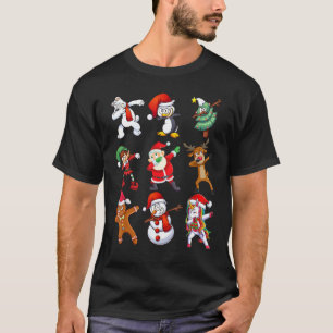 Dabbing Santa Elf Deer Friends Weihnachtskids Jung T-Shirt
