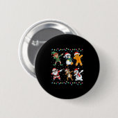 Dabbing Santa Elf Friends Boys Girls Men Funny Chr Button (Vorne & Hinten)