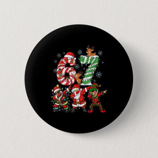 Dabbing Santa Elf Friends Christmas Boys Girls Men Button (Vorderseite)