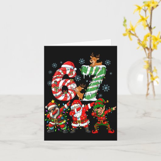 Dabbing Santa Elf Friends Christmas Boys Girls Men Karte (Gelbe Blume)