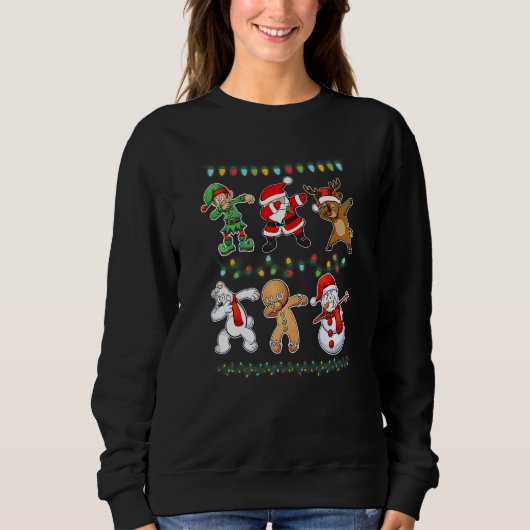 Dabbing Santa Elf Friends Christmas Boys Men Xmas Sweatshirt (Vorderseite)