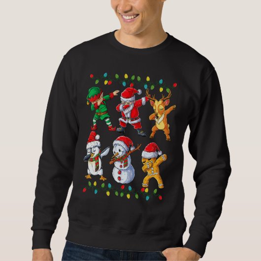 Dabbing Santa Elf Friends Christmas Kids Boys Men Sweatshirt (Vorderseite)