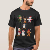 Dabbing Santa Elf Friends Christmas Squad Dab T-Shirt (Vorderseite)
